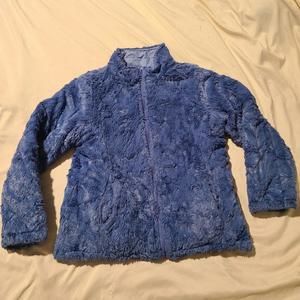 Girl's Climate Concepts Moc Neck Quilted Reversible Zip-Up Jacket Medium M 7/8